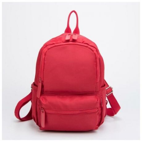 Рюкзак, отдел на молнии, наружный карман, 2 боковых кармана, цвет красный