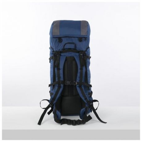 Рюкзак туристический Taif 80 л, отдел на шнурке, наружный карман, 2 боковые сетки, синий-серый