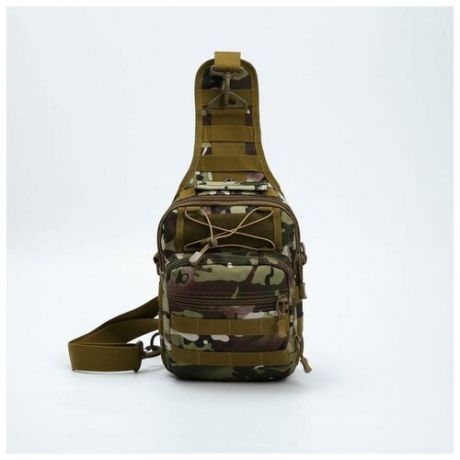 Рюкзак-сумка L-9568, 17*7*31, отд на молнии, 3 н/кармана, хаки/камуф