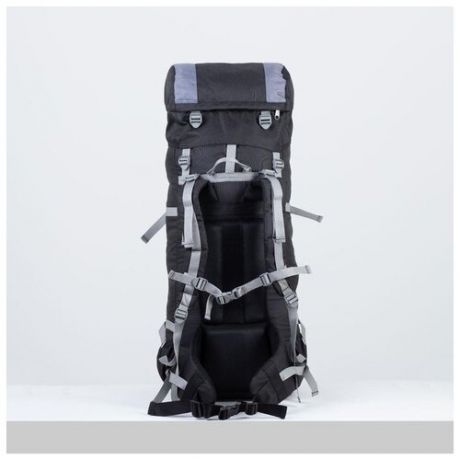 Рюкзак туристический Taif 80 л, отдел на шнурке, наружный карман, 2 боковые сетки, черный- серый
