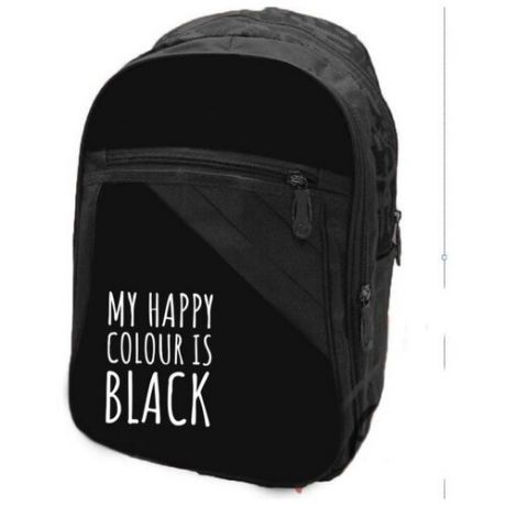 Рюкзак Black, 28х16х43 см, 2 отдела на молниях, н/карман, чёрный