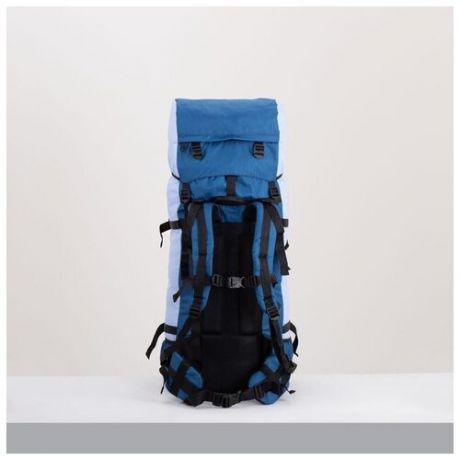 Рюкзак туристический, 80 л, отдел на шнурке, наружный карман, 2 боковые сетки, цвет синий/голубой Ta .