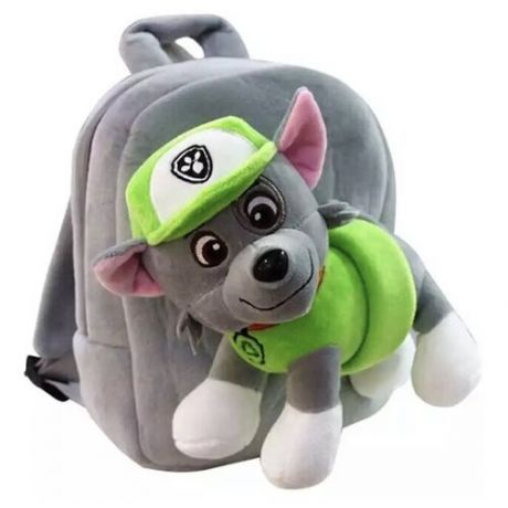 Детский рюкзак Щенячий Патруль Рокки для мальчика с отстегивающейся мягкой игрушкой
