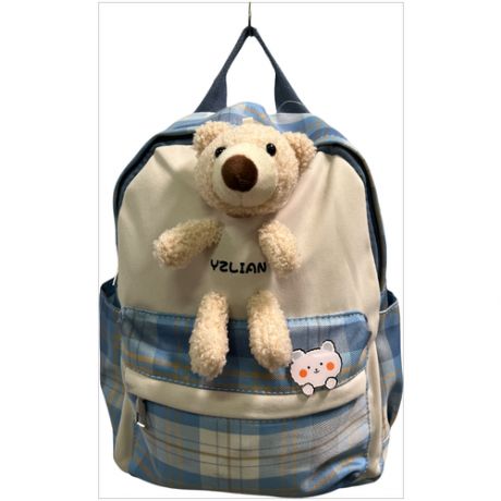 Рюкзак детский для девочек / бежево-серый