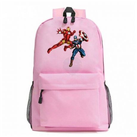 Рюкзак Железный человек и Капитан Америка (Avengers) розовый №7