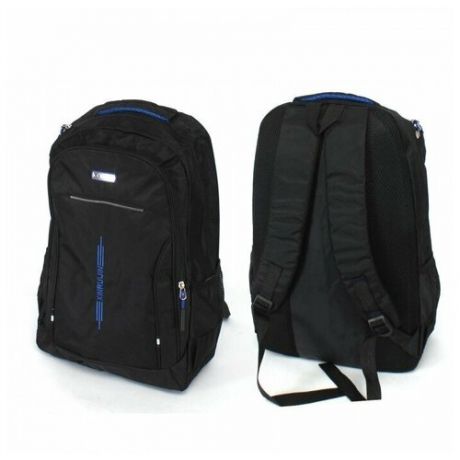 Рюкзак SAL-8222 молодежный, 2отд, 1внутр+2внеш. карм, черный/синий 241409