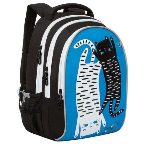 Школьный рюкзак GRIZZLY RG-168-2 голубой