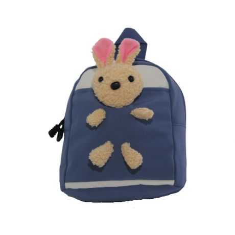 Рюкзак детский с игрушкой зайка синий