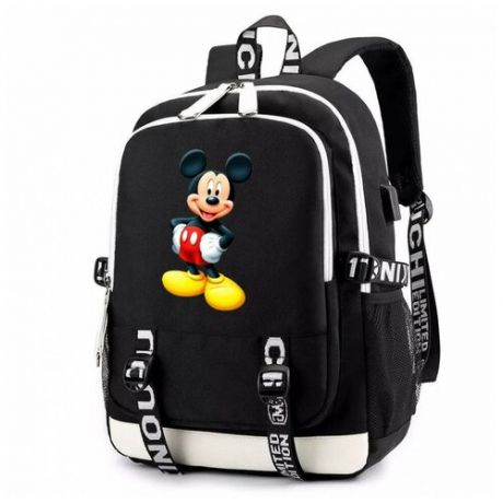 Рюкзак Микки Маус (Mickey Mouse) черный с USB-портом №2