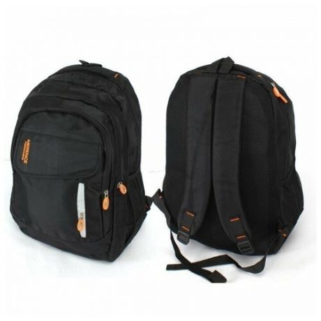 Рюкзак SAL-8213, молодежный, 3отд, 1внут+4внеш.карм, черный/оранж 241343
