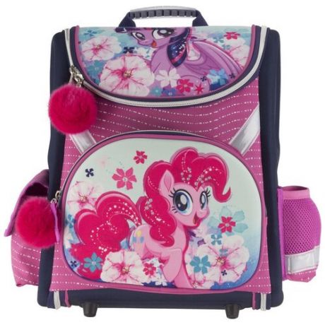 Ранец школьный My Little Pony MPFB-MT1-114 , профилактический, с декоративными помпонами, для девочек.