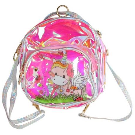 Рюкзачок Джамбо Тойз "Единорог", с карманом на молнии, светло- розовый "металлик" (JB0206895)
