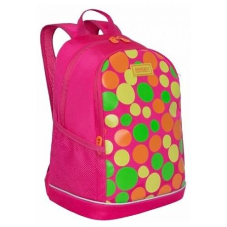 Рюкзак школьный Grizzly RG-063-5, для девочек, ярко-розовый