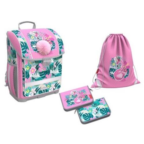 Ученический ранец с пластиковым дном ErichKrause® ErgoLine® 16L Rose Flamingo с наполнением