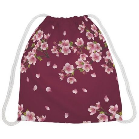 JoyArty Рюкзак-мешок Цветки сакуры bpa_35593, красный/розовый
