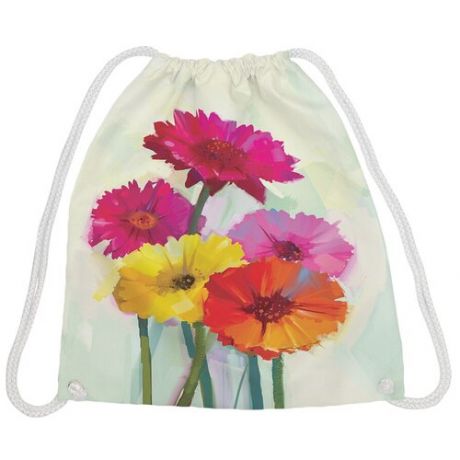 JoyArty Рюкзак-мешок Цветочная картина маслом bpa_74201, бежевый/розовый
