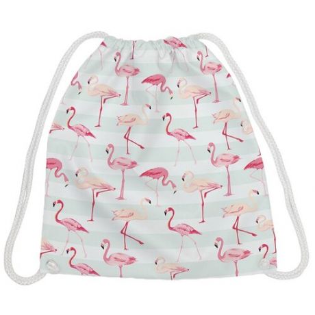JoyArty Рюкзак-мешок Парад фламинго bpa_5107, розовый/голубой