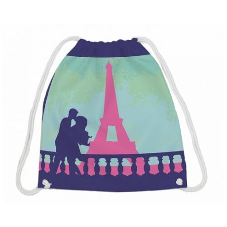 JoyArty Рюкзак-мешок Поцелуй в Париже bpa_10025R, синий/голубой