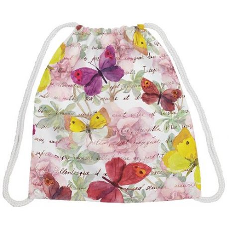 JoyArty Сумка-рюкзак Письмо в бабочках bpa_11030, белый/розовый