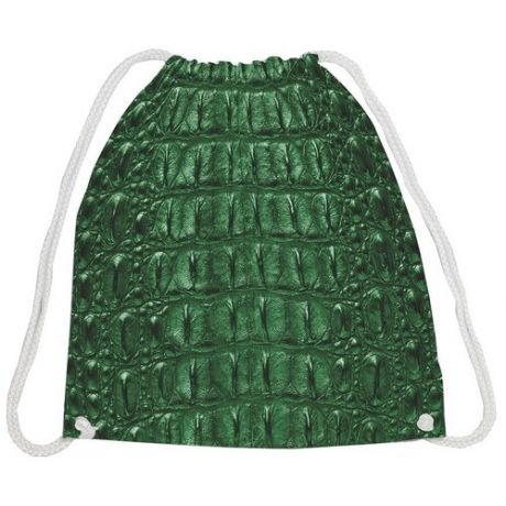 JoyArty Рюкзак-мешок Кожа крокодила bpa_14056, зеленый