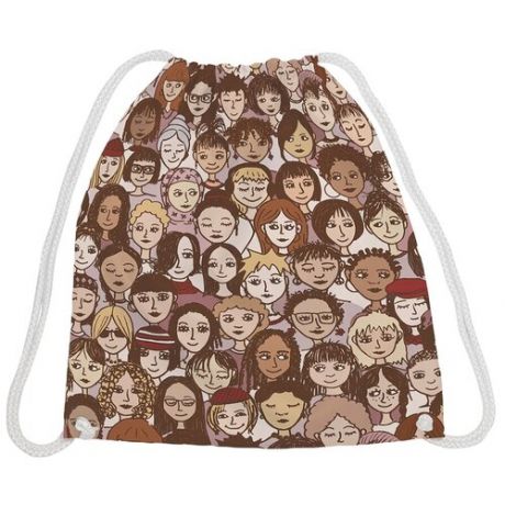 JoyArty Рюкзак-мешок Женское разнообразие bpa_205041, коричневый