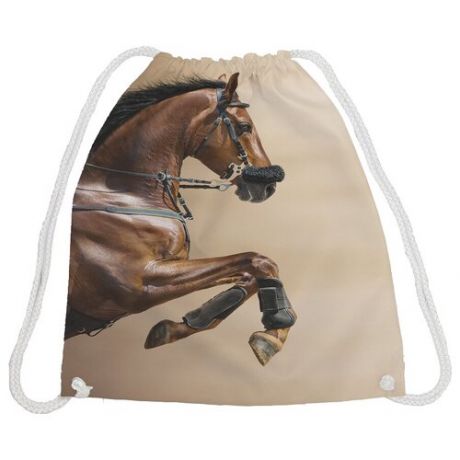 JoyArty Сумка-рюкзак Смелая лошадь bpa_16153, бежевый