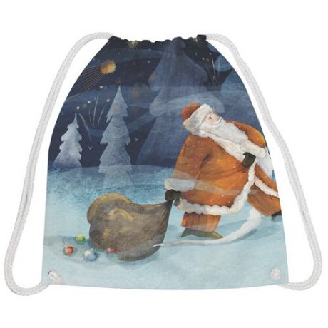 JoyArty Рюкзак-мешок Дед Мороз с подарками bpa_78031, синий