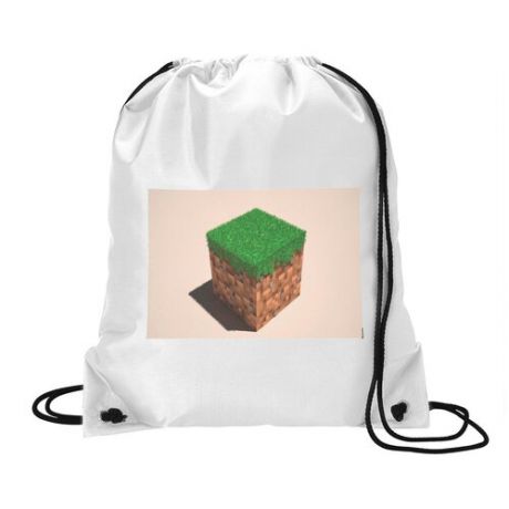 Сумка для обуви CoolPodarok Minecraft Майнкрафт (куб на белом фоне)