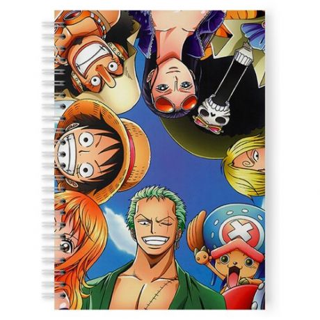 Тетрадь 48 листов в клетку onepiece, головы героев по кругу