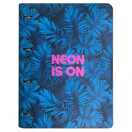 InFolio Тетрадь Neon Tropics А4, клетка, 120 л., синий
