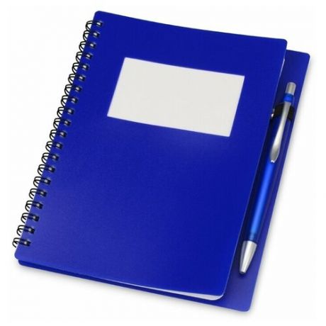Блокнот "Контакт" с ручкой, синий