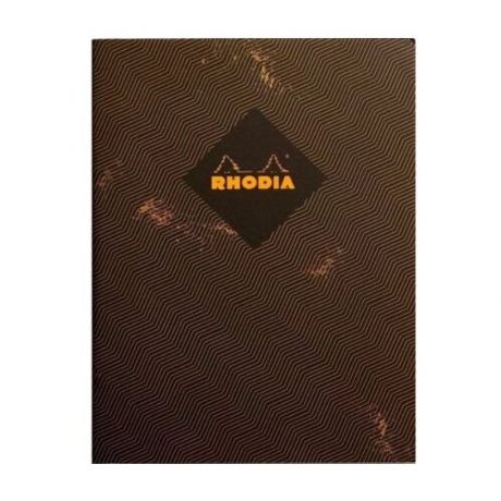Блокнот Rhodia HERITAGE, 190х250 мм, черный chevrons, мягкая обложка, клетка, 32л, кремовый, 90г/м2, сшивка