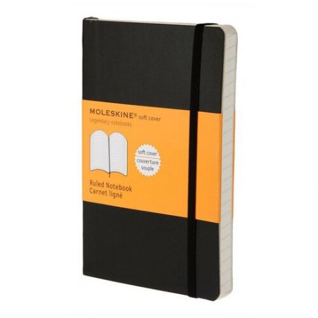 Блокнот Moleskine CLASSIC SOFT QP611 Pocket 90x140мм 192стр. линейка мягкая обложка черный