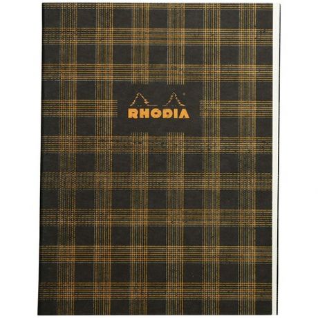 Блокнот Rhodia HERITAGE, 190х250 мм, черный tartan, мягкая обложка, клетка, 32л, кремовый, 90г/м2, сшивка
