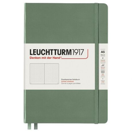 Блокнот Leuchtturm Smooth Colours А5 (в точку) 125л оливковый твердая обложка