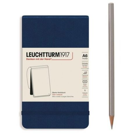 Блокнот нелинованный Leuchtturm Reporter Notepad Pocket 188 стр твердая обложка темно-синий