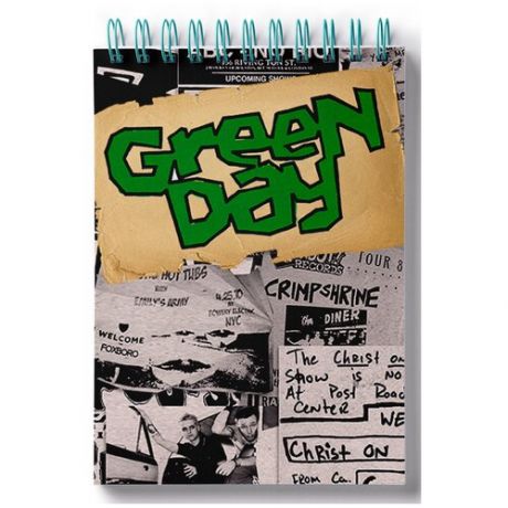 Блокнот для записей, листы в клетку Green day
