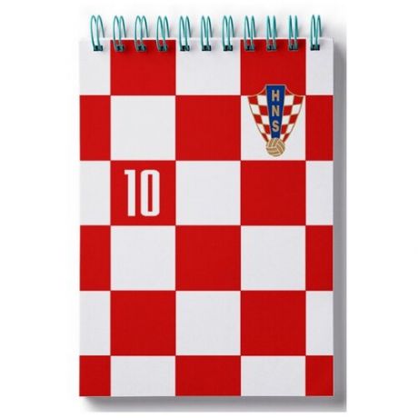 Блокнот для записей на тему ЧМ по футболу 2018, форма - Модрич, Хорватия (Modric, Croatia)