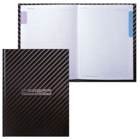 Блокнот Hatber 7БЦ А5 80 листов, обложка ламинированная, 5-цветный блок, CarbonStyle (B211151)