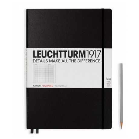 Книга для записей Leuchtturm1917 Master Slim A4+, в клетку, черный