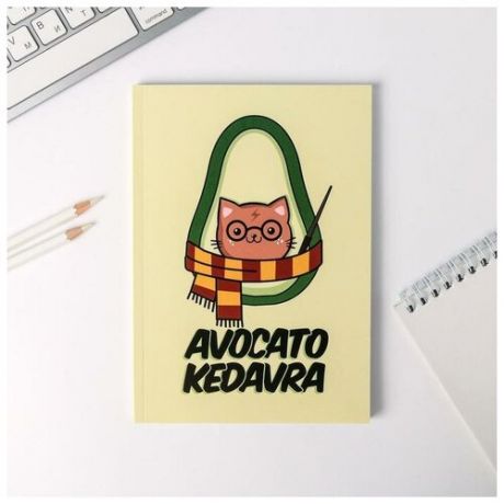 Ежедневник в тонкой обложке "Avocato kedavra" А5, 80 листов