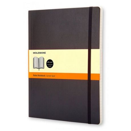 Блокнот Moleskine CLASSIC SOFT QP621 Xlarge, 190х250 мм, 192 страницы, линейка, мягкая обложка, черный