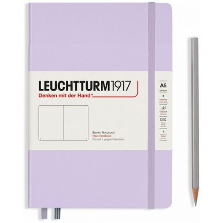 Записная книжка Leuchtturm, в клетку, 251 страница, сиреневый, твёрдая обложка, А5