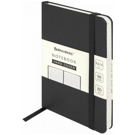 Бизнес-блокнот / записная книжка мужской / женский Малый Формат А6 (96х140 мм) Brauberg Ultra, балакрон, 80 г/м2, 96 л клетка, черный