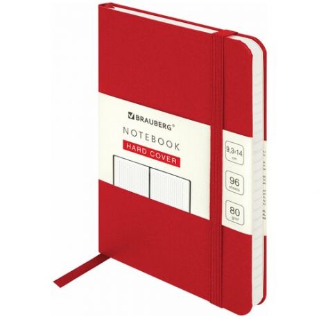Бизнес-блокнот / записная книжка мужской / женский Малый Формат А6 (96х140 мм) Brauberg Ultra, балакрон, 80 г/м2, 96 л клетка, красный