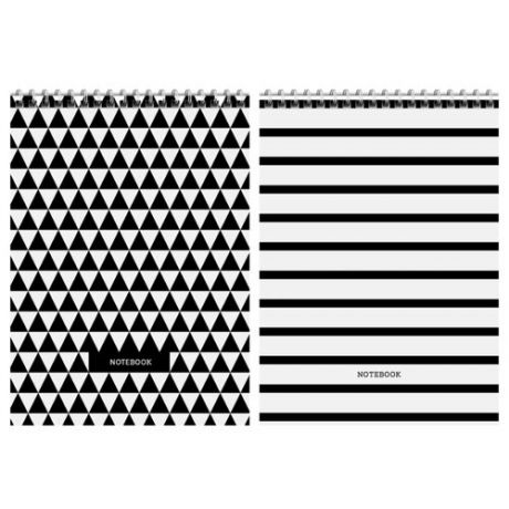 Блокнот ArtSpace А5, 60 листов, на гребне, "Узор, Bw Pattern", твердая подложка (Б5к60гр_28935)