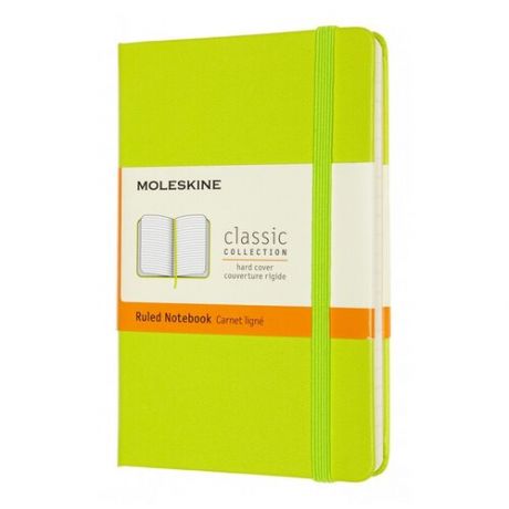 Блокнот Moleskine CLASSIC MM710C2 Pocket, 90x140 мм, 192 страницы, линейка, твердая обложка. лайм