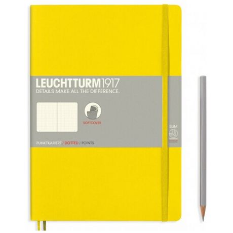 Записная книжка Leuchtturm Composition В5, в точку, лимонная, 123 страниц, мягкая обложка