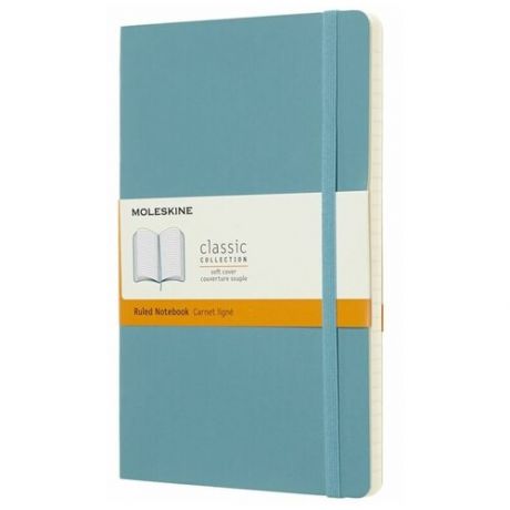 Moleskine Блокнот Moleskine Classic Soft Large, 192 стр., голубой, в линейку (1056563(QP616B35))