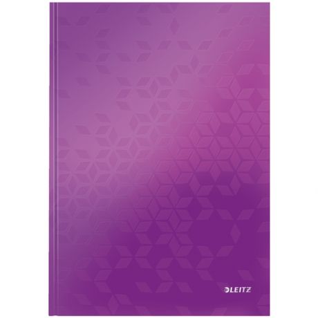 Бизнес-тетрадь Leitz WOW А4 80 листов фиолетовая в клетку твердый переплет 215х302 мм, 738402